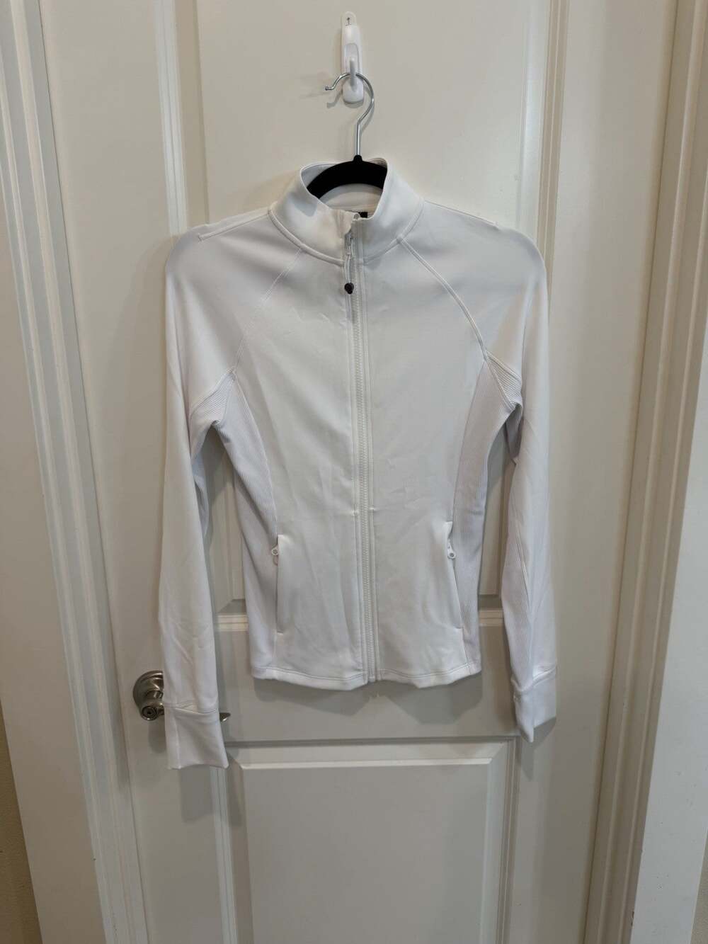 Greyson Womens White Soleil Full Zip Golf Jacket Ribbed Athletic Size Small